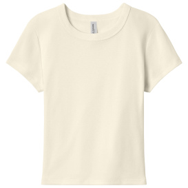 Bella + Canvas BC1010 Women\'s Micro Rib Baby Tee - Solid White Heather