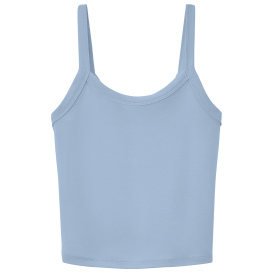 Bella + Canvas BC1012 Women\'s Micro Rib Spaghetti Strap Tank - Solid Baby Blue Blend