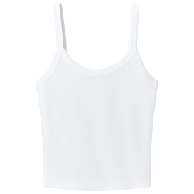 Bella + Canvas BC1012 Women\'s Micro Rib Spaghetti Strap Tank - Solid White Blend