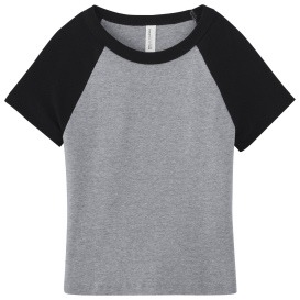 Bella + Canvas BC1201 Women\'s Micro Rib Raglan Baby Tee - Athletic Heather/Black