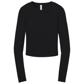 Bella + Canvas BC1501 Women\'s Micro Rib Long Sleeve Baby Tee - Solid Black Blend
