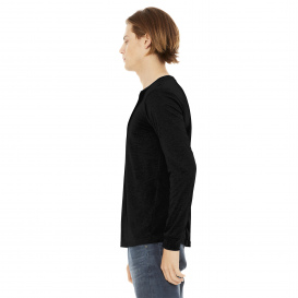 Bella + Canvas BC3513 Unisex Triblend Long Sleeve Tee - Solid Black Triblend