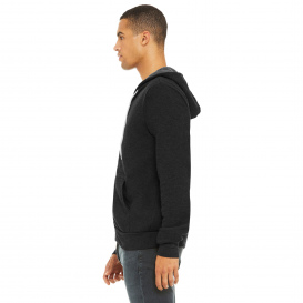 Bella + Canvas BC3739 Unisex Sponge Fleece Full-Zip Hoodie - Black Heather