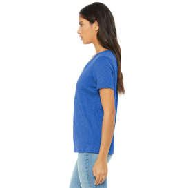 Bella + Canvas BC6415 Women\'s Relaxed Triblend V-Neck Tee - True Royal Triblend