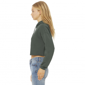 Bella + Canvas BC7502 Women\'s Sponge Fleece Cropped Hoodie - Military Green
