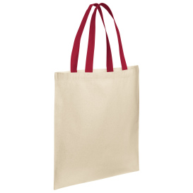 Port Authority BG1500 Core Cotton Tote - Natural/Deep Red