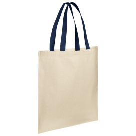 Port Authority BG1500 Core Cotton Tote - Natural/River Blue Navy