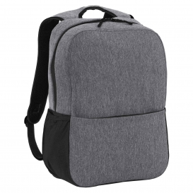 Port Authority BG218 Access Square Backpack - Heather Grey/Black