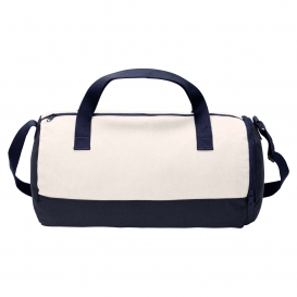 Port Authority BG814 Cotton Barrel Duffel - True Navy/Soft White