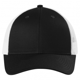 Port Authority C112LP Low-Profile Snapback Trucker Cap - Black/White ...