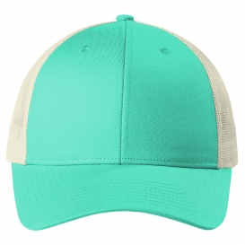 Port Authority C112LP Low-Profile Snapback Trucker Cap - Bright Seafoam/Ecru