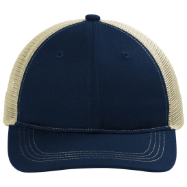 Port Authority C119 Unstructured Snapback Trucker Cap - True Navy/Tan