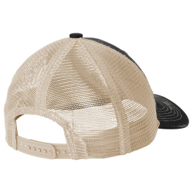 Port Authority C600 Distressed Mesh Back Cap - Black/Khaki
