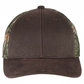 Port Authority C891 Pigment Print Camouflage Mesh Back Cap - Realtree Edge/Brown