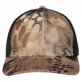Port Authority C892 Performance Camouflage Mesh Back Snapback Cap - Kryptek Highlander/Black