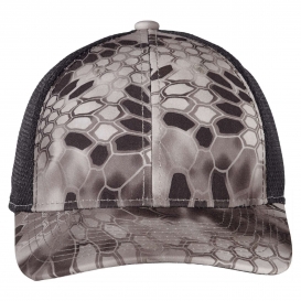 Port Authority C892 Performance Camouflage Mesh Back Snapback Cap - Kryptek Raid/Black