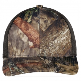 Port Authority C892 Performance Camouflage Mesh Back Snapback Cap - Mossy Oak Break-Up Country/Black