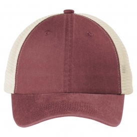 Port Authority C943 Beach Wash Mesh Back Cap - Red Rock/Stone
