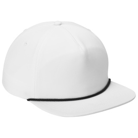 Port Authority C981 5-Panel Poly Rope Cap - White/Black