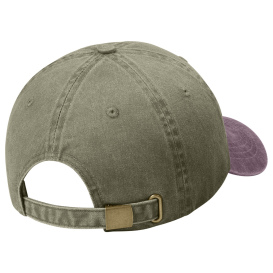 Port Authority CP83 Two-Tone Pigment-Dyed Cap - Khaki/Maroon