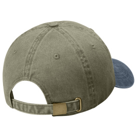 Port Authority CP83 Two-Tone Pigment-Dyed Cap - Khaki/Navy