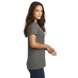 District DM1170L Women\'s Perfect Weight V-Neck Tee - Heathered Charcoal