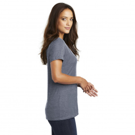 District DM1170L Women\'s Perfect Weight V-Neck Tee - Heathered Navy