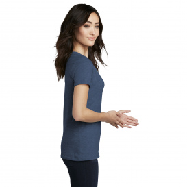 District DM1190L Women\'s Perfect Blend V-Neck Tee - Deep Royal Fleck