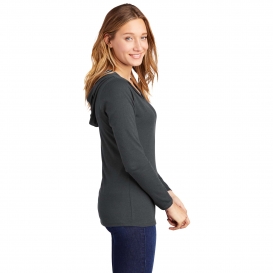 District DM139L Women\'s Perfect Tri Long Sleeve Hoodie - Charcoal