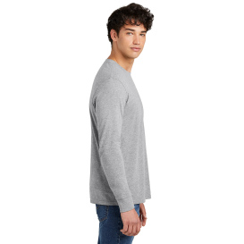 District DT109 Perfect Blend CVC Long Sleeve Tee - Light Heather Grey