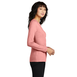 District DT110 Women\'s Perfect Blend CVC Long Sleeve Tee - Blush Frost