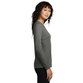 District DT110 Women\'s Perfect Blend CVC Long Sleeve Tee - Heathered Charcoal