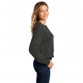 District DT1105 Women\'s Perfect Weight Fleece Cropped Crew - Charcoal