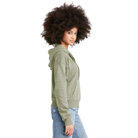 District DT1311 Women\'s Perfect Tri Fleece 1/2-Zip Hoodie - Military Green Frost