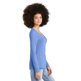 District DT135 Women\'s Perfect Tri Long Sleeve V-Neck Tee - Maritime Frost