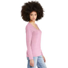 District DT135 Women's Perfect Tri Long Sleeve V-Neck Tee - Wisteria Heather