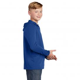 District DT139Y Youth Perfect Tri Long Sleeve Hoodie - Deep Royal