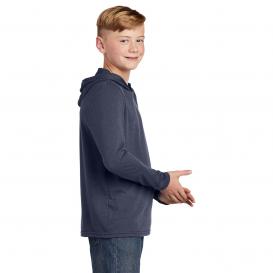 District DT139Y Youth Perfect Tri Long Sleeve Hoodie - Navy Frost