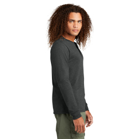 District DT145 Perfect Tri Long Sleeve Henley - Black Frost