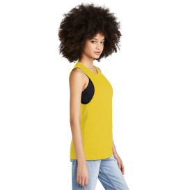 District DT153 Women\'s Perfect Tri Muscle Tank - Ochre Yellow Heather