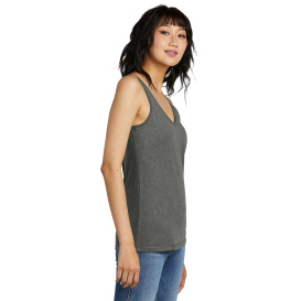 District DT154 Women\'s Perfect Blend CVC V-Neck Tank - Heathered Charcoal