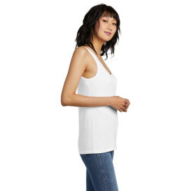 District DT154 Women\'s Perfect Blend CVC V-Neck Tank - White