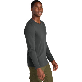 District DT185 Perfect Weight CVC Long Sleeve Tee - Charcoal