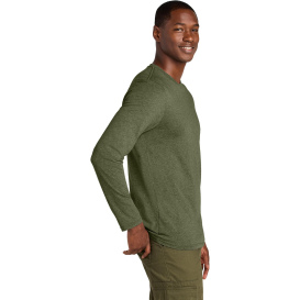 District DT185 Perfect Weight CVC Long Sleeve Tee - Military Green Heather