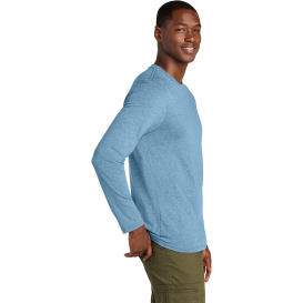 District DT185 Perfect Weight CVC Long Sleeve Tee - Tundra Blue Heather