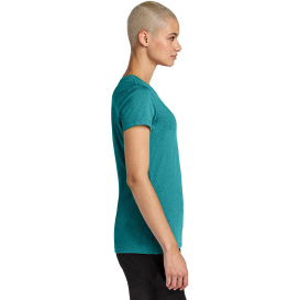 District DT188 Ladies Perfect Weight CVC Tee - Heathered Teal