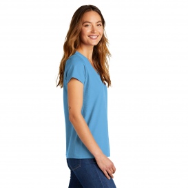District DT5002 Women's The Concert Tee V-Neck - Aquatic Blue