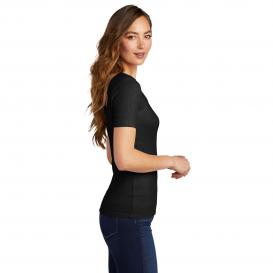 District DT6020 Women\'s V.I.T. Rib Scoop Neck Tee - Black
