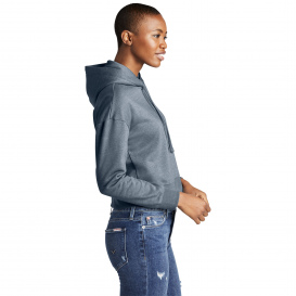 District DT6101 Womens V.I.T. Fleece Hoodie - Flint Blue Heather
