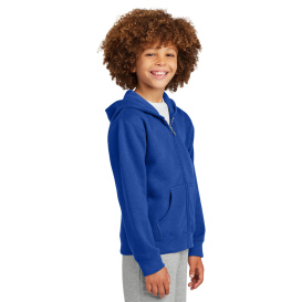 District DT6102Y Youth V.I.T Fleece Full-Zip Hoodie - Deep Royal